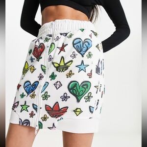 Adidas originals x jeremy Scott RARE in all over print mini skirt